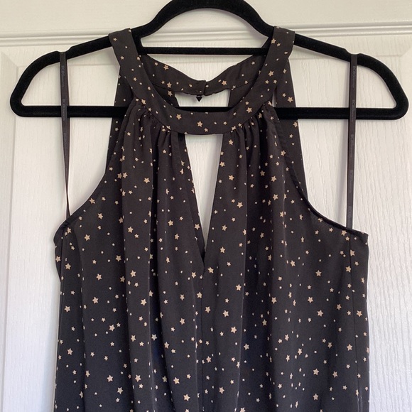 BCBGeneration black jumpsuit with grey stars size S - Picture 3 of 10